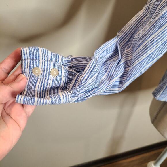 Free People Size Small Blue Hello There Beautiful Blouse - Picture 9 of 12